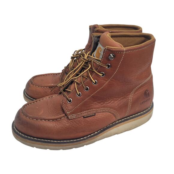Carhartt Men's 6" Soft Toe Waterproof Wedge Boot CMW6175 Size 10 M Brown - Picture 2 of 11